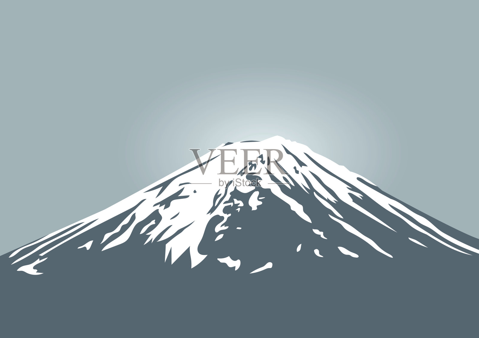 富士山，日本和亚洲旅游的象征插画图片素材