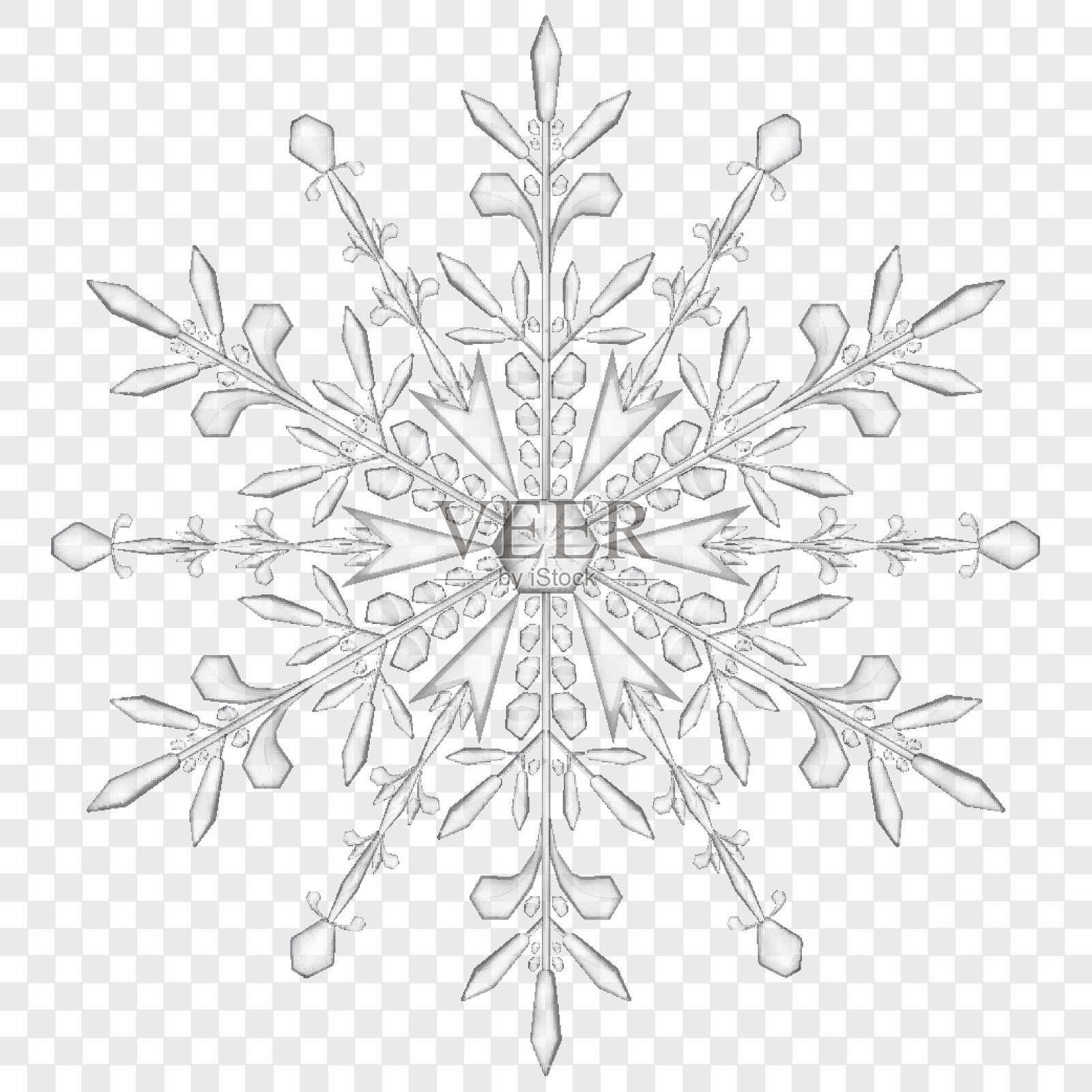 半透明的圣诞大雪花设计元素图片
