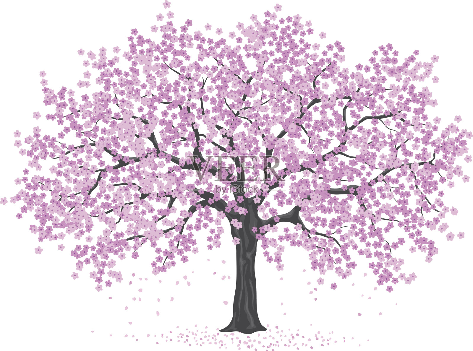 粉红色的樱花树，樱花设计元素图片