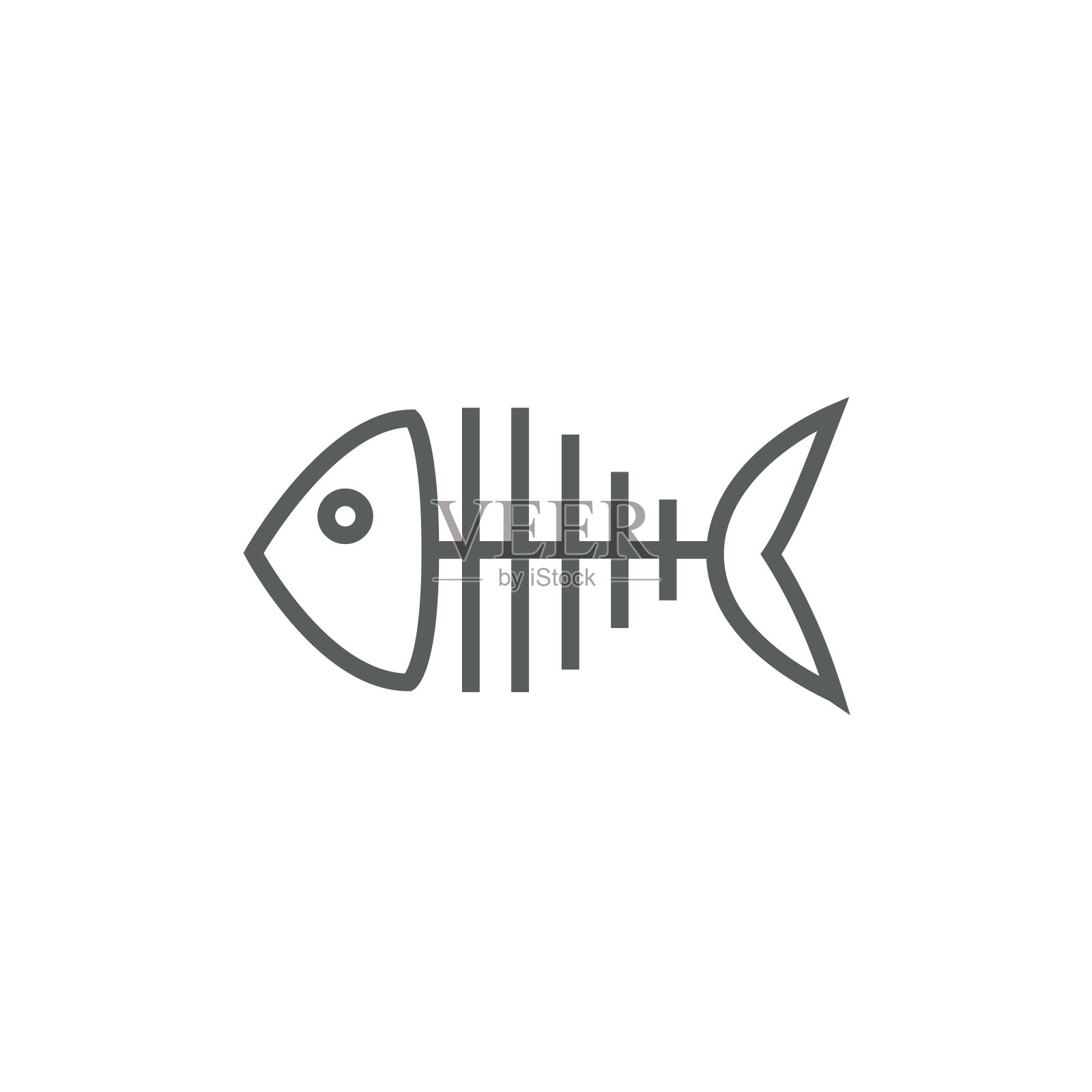 鱼骨架线图标图标素材
