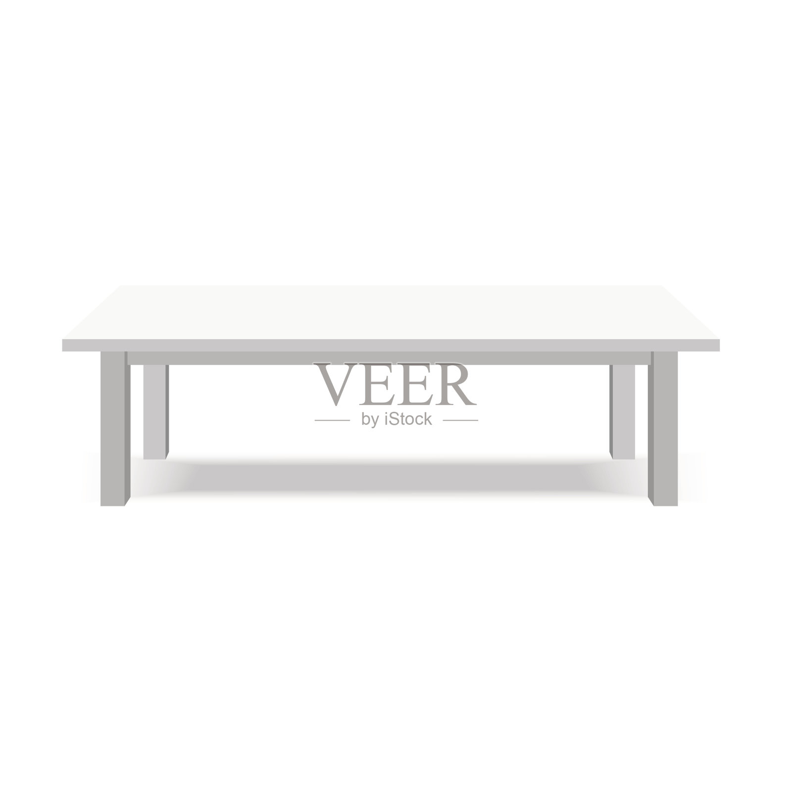 现代白色桌子，展览展示桌。矢量插图。设计元素图片