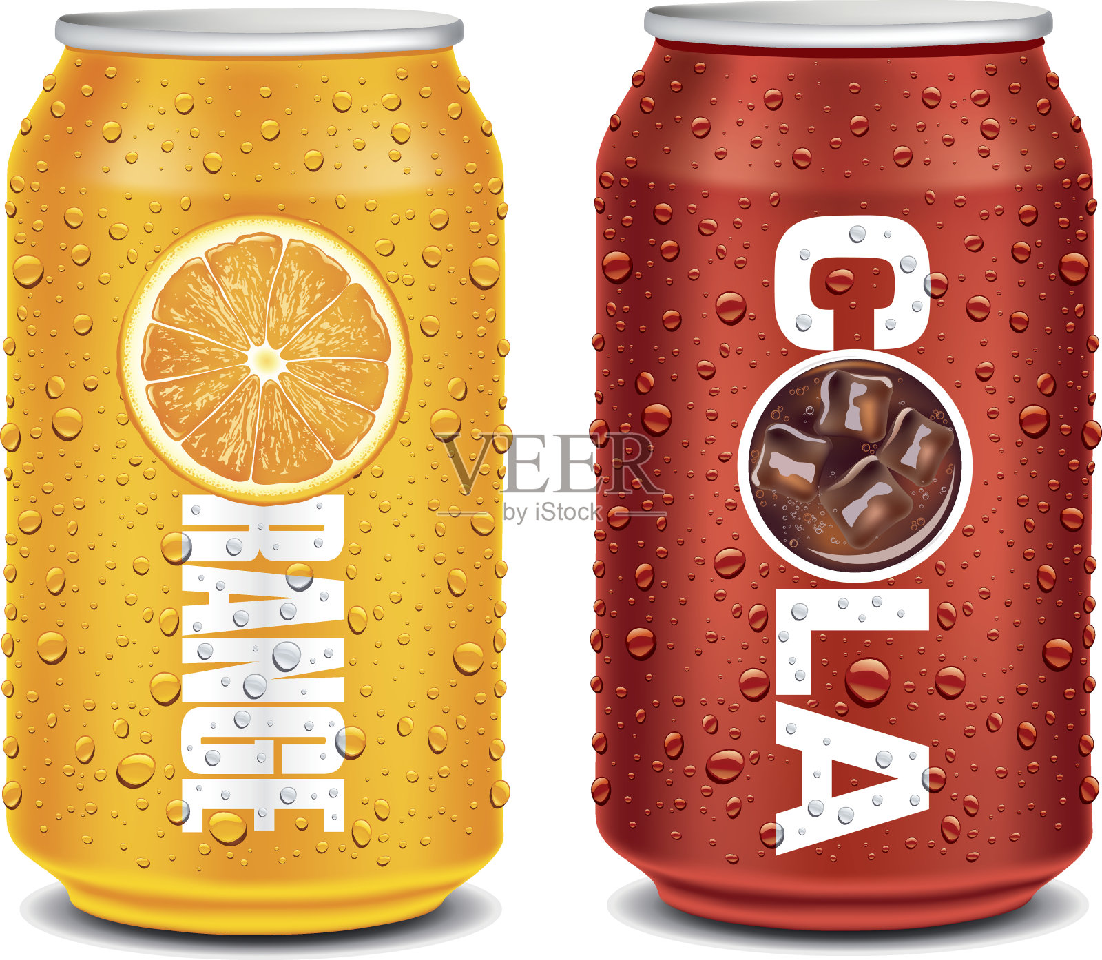 模板设计为橙，可乐铝罐插画图片素材