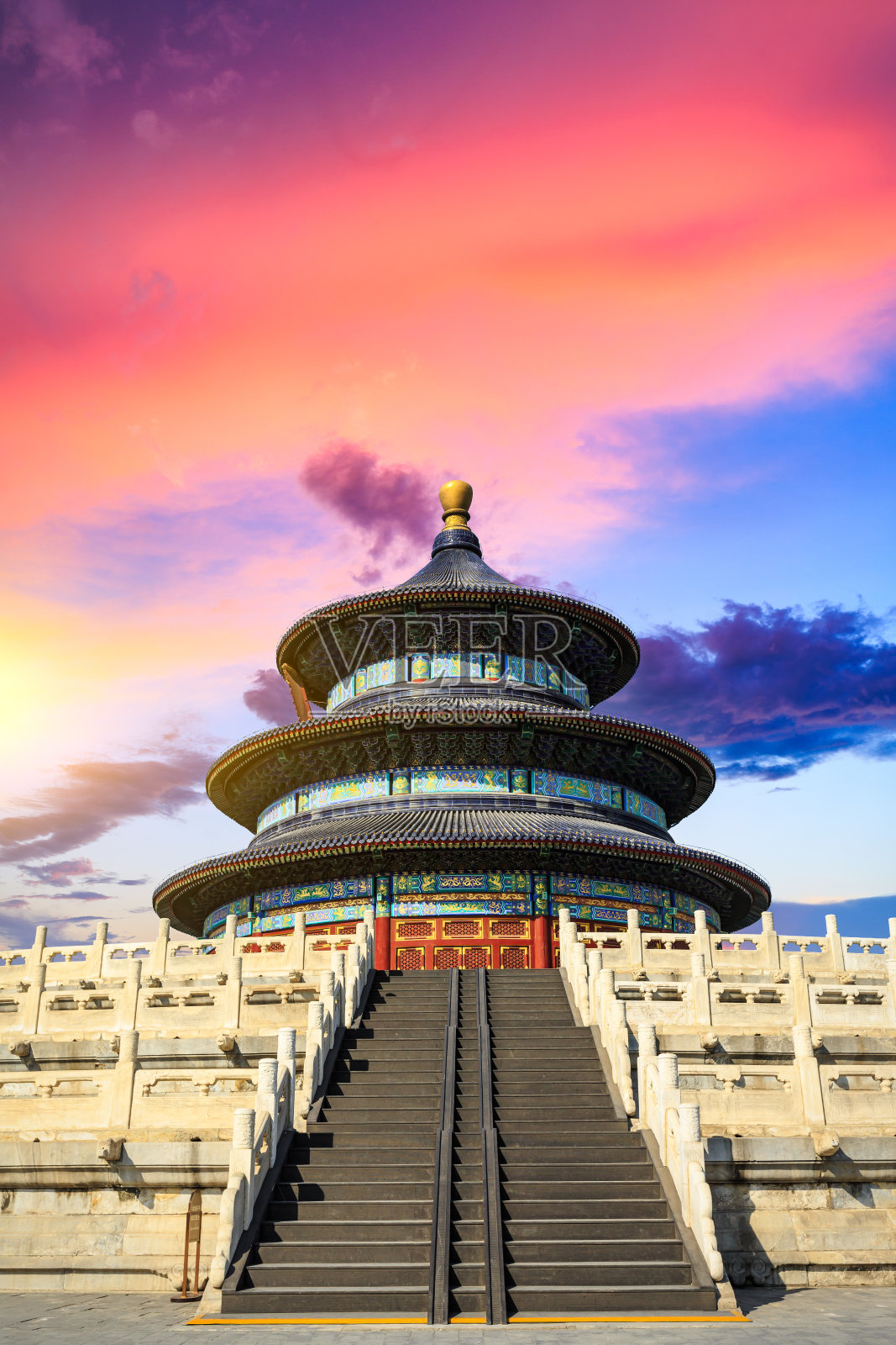 天坛日落景观在中国北京，中国符号照片摄影图片