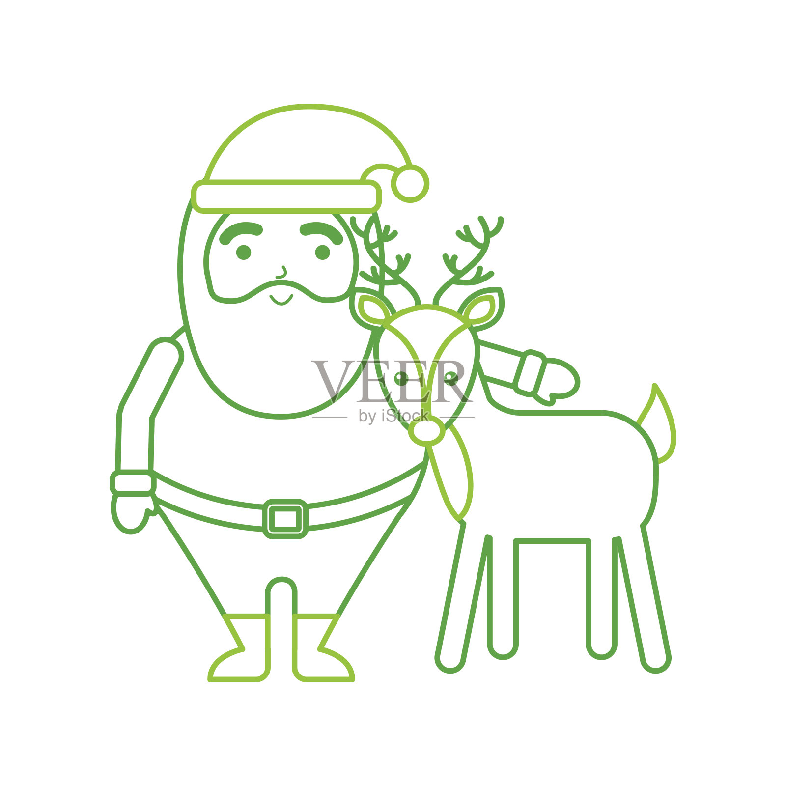 圣诞快乐，圣诞老人和驯鹿庆祝设计元素图片