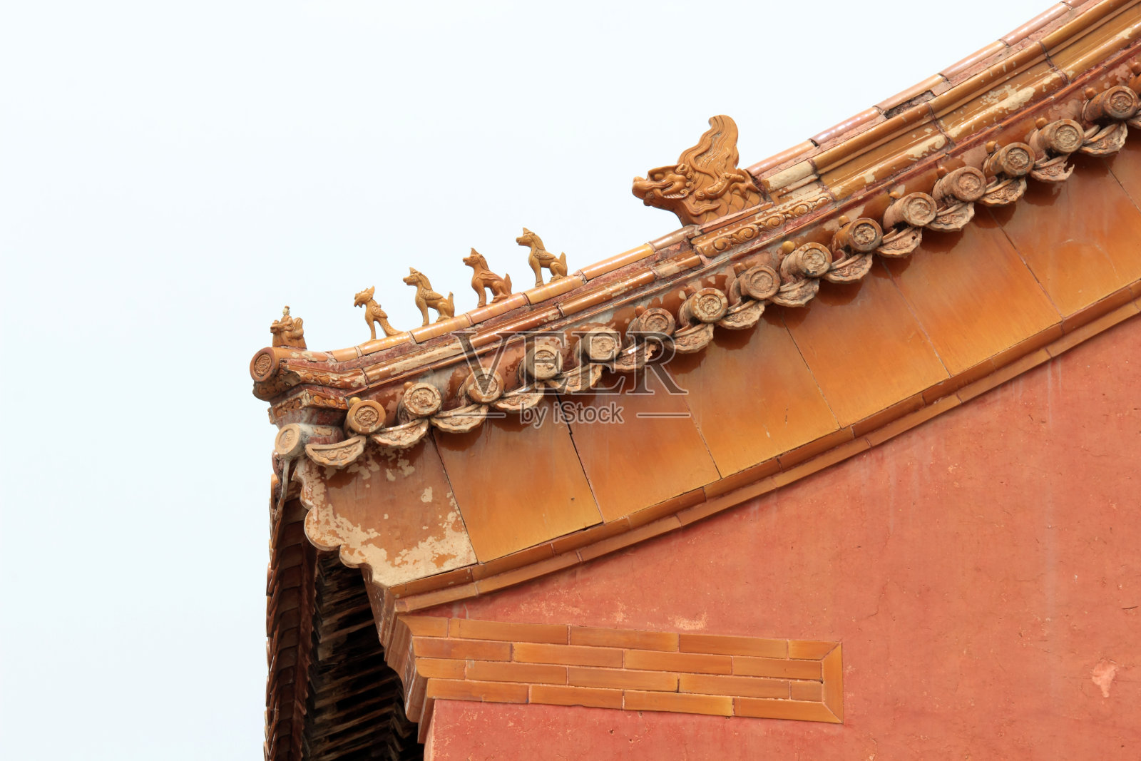 2012年5月13日，中国河北省遵化市，清代东王陵的屋檐建筑景观照片摄影图片