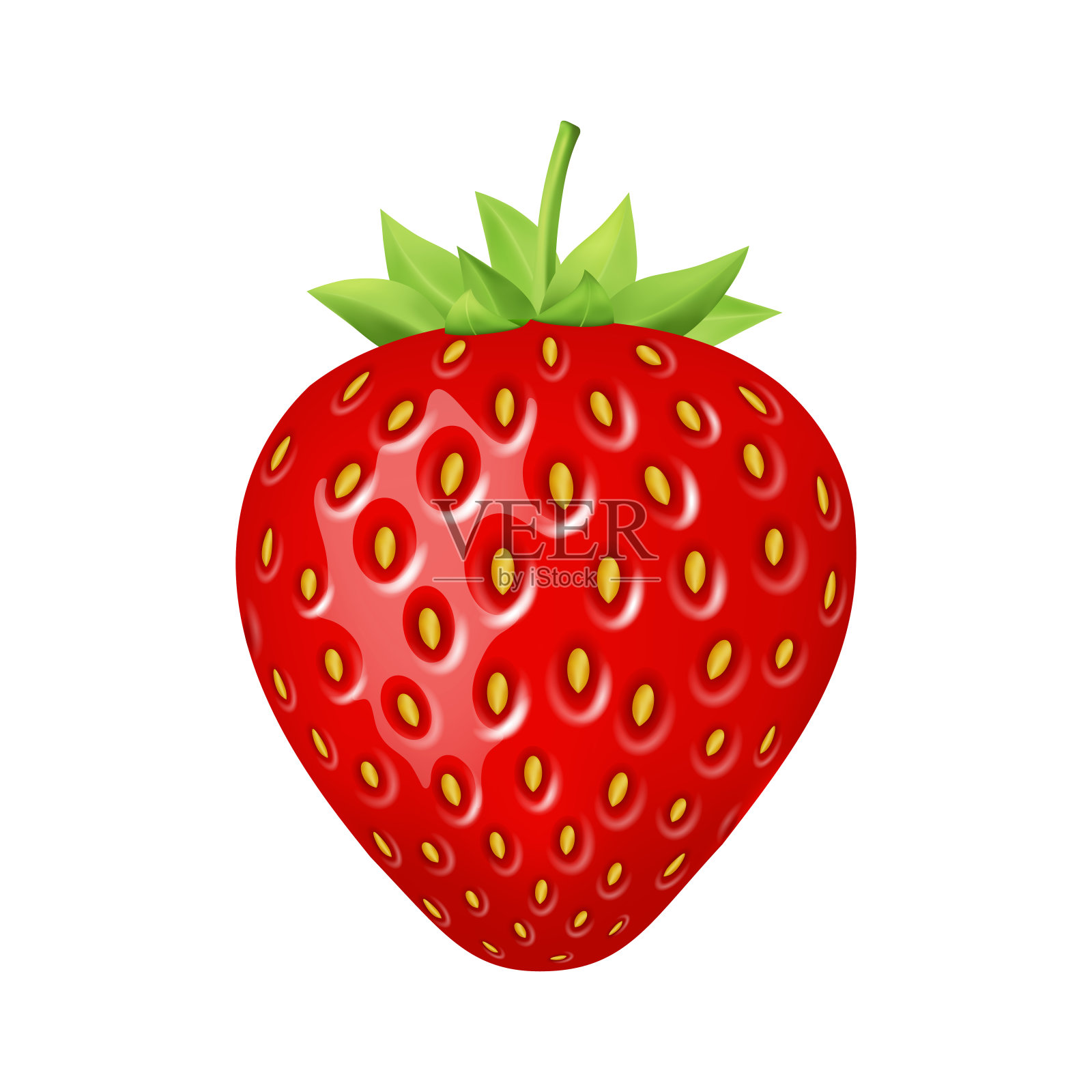 草莓三维矢量图标。设计元素图片