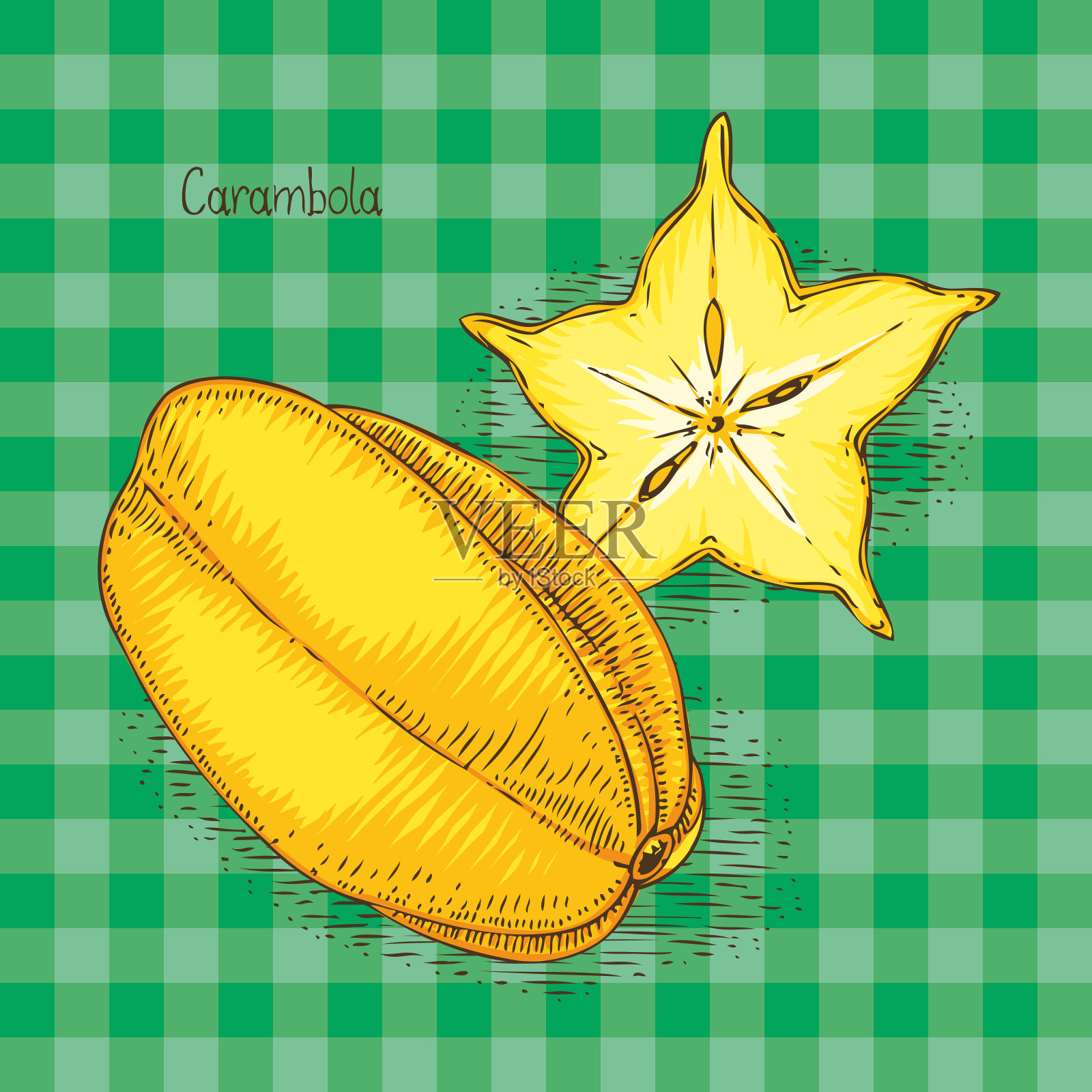 成熟的黄色杨桃设计元素图片