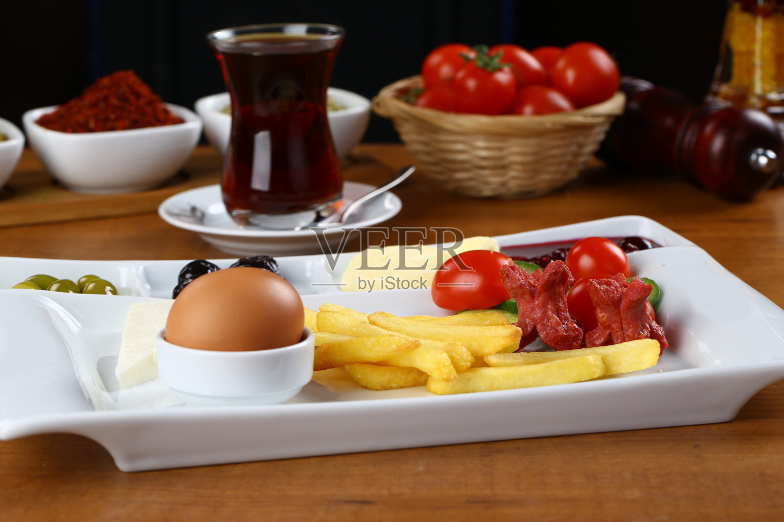 美味的土耳其早餐照片摄影图片