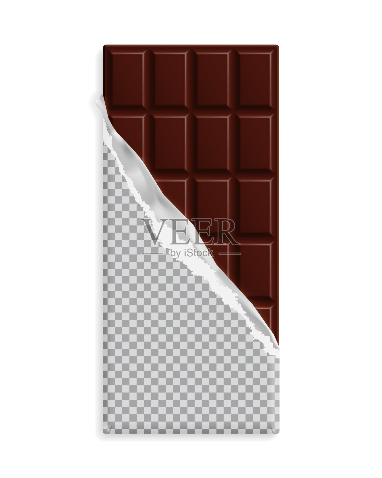 黑而苦的巧克力条，包装是空白的设计元素图片
