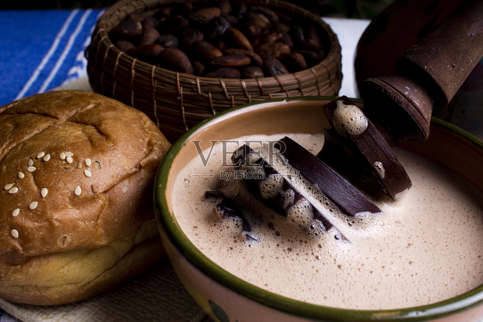地区食物背景，comida oaxaqueña巧克力照片摄影图片