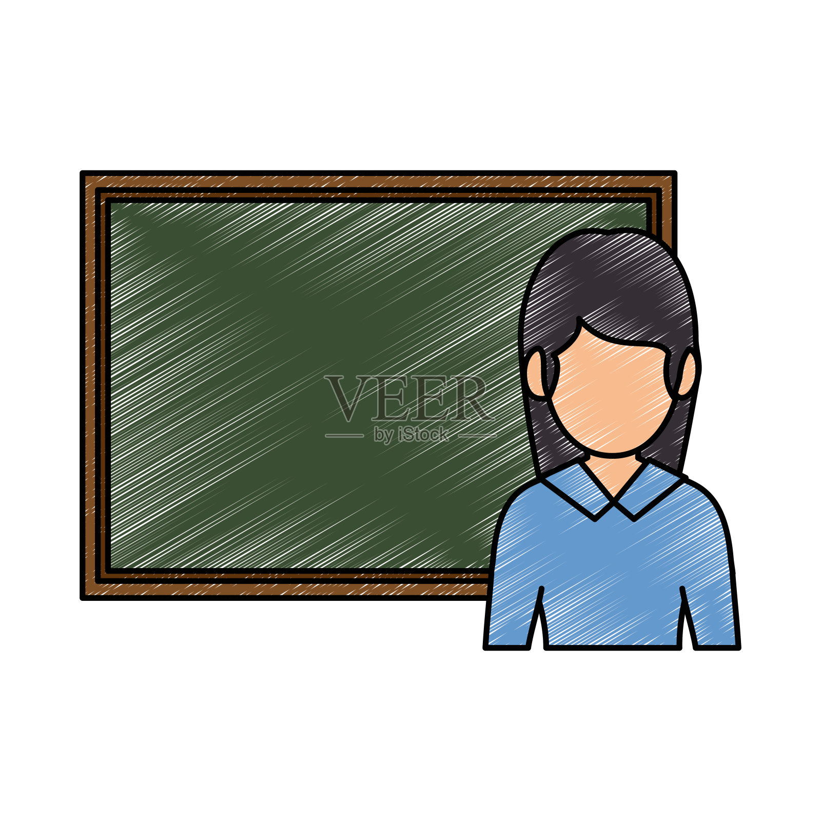有黑板头像的女教师设计元素图片