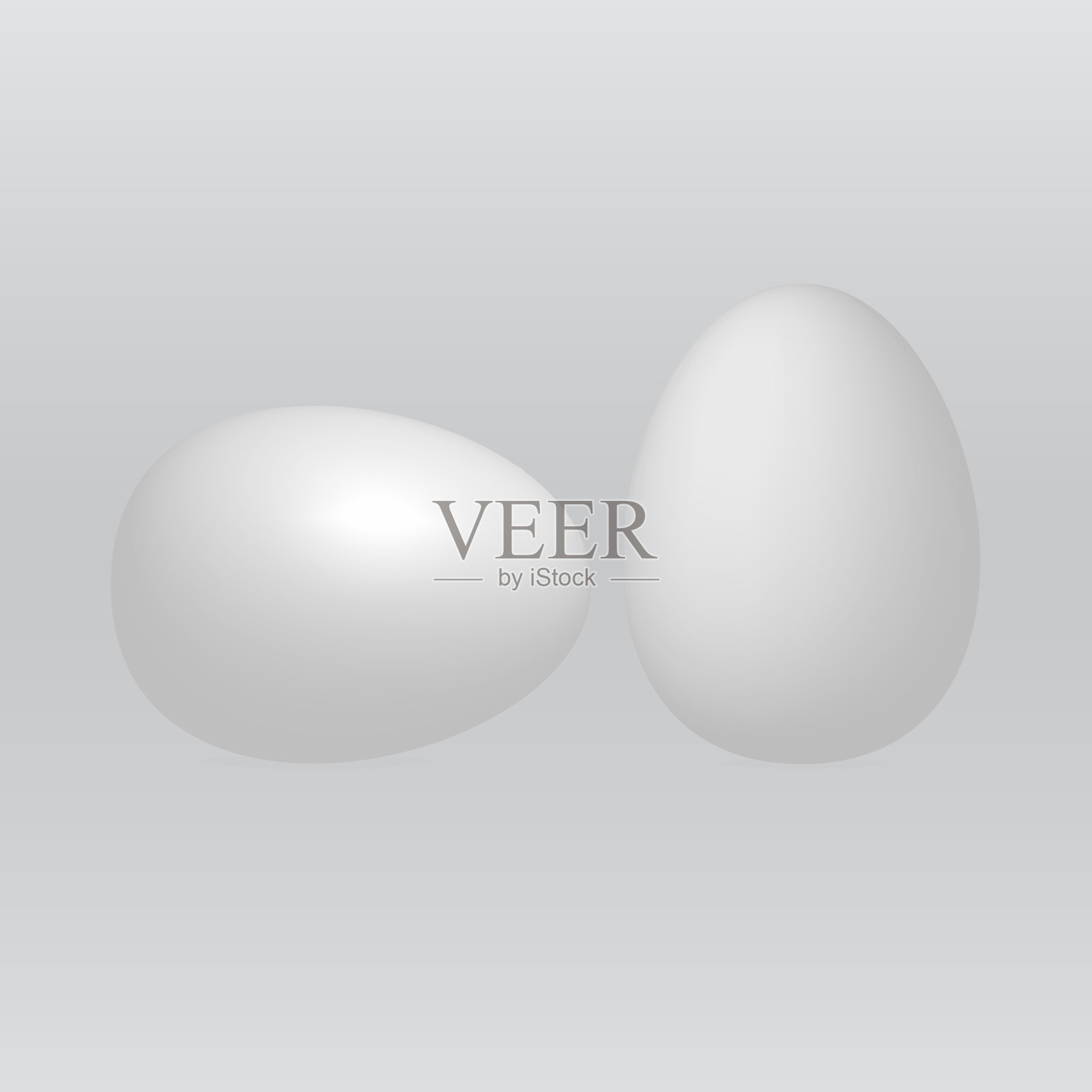 3d现实的白色鸡蛋与阴影隔离梯度背景矢量插图设计元素图片