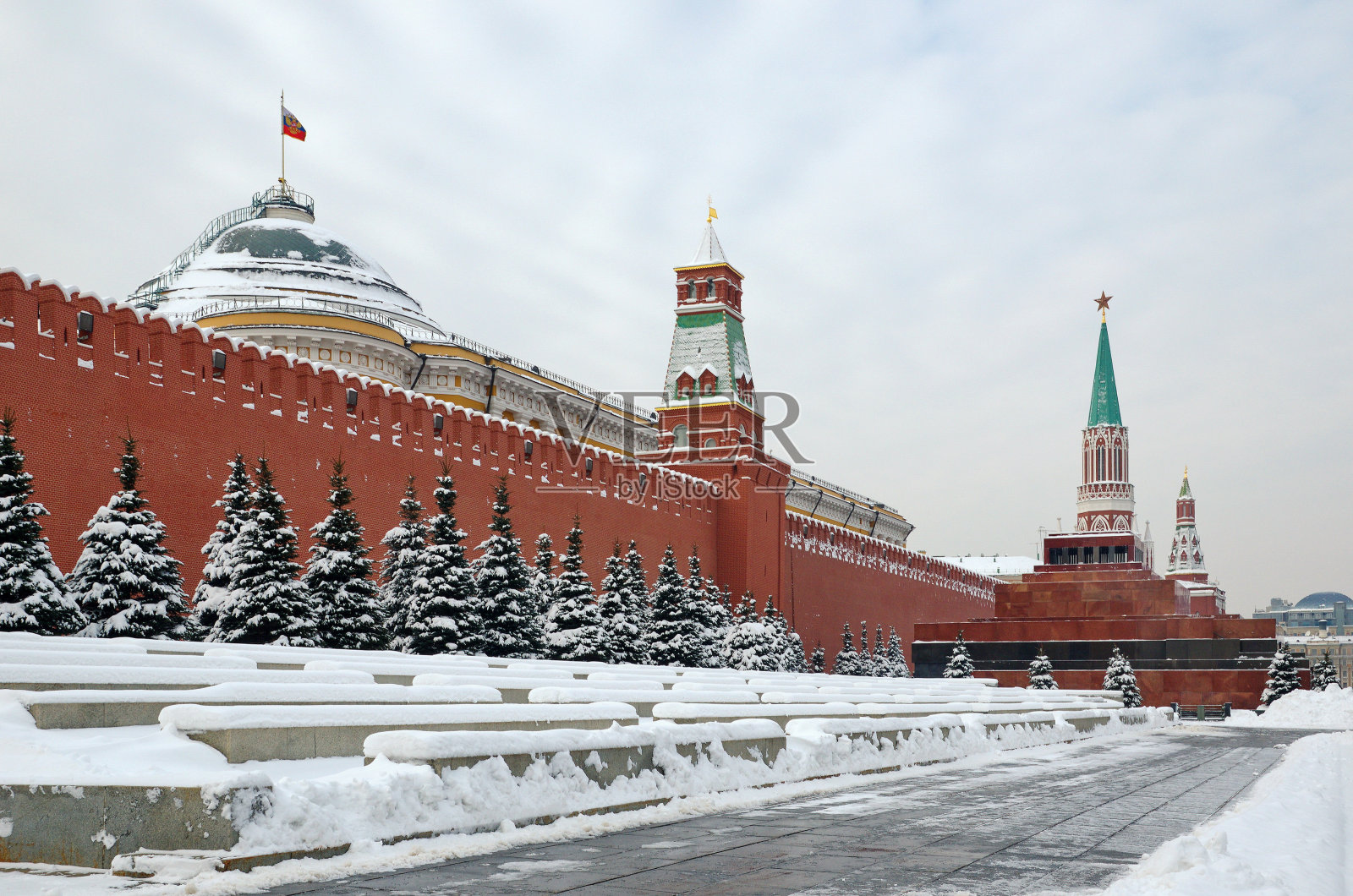 莫斯科，俄罗斯莫斯科，冬天的克里姆林宫照片摄影图片