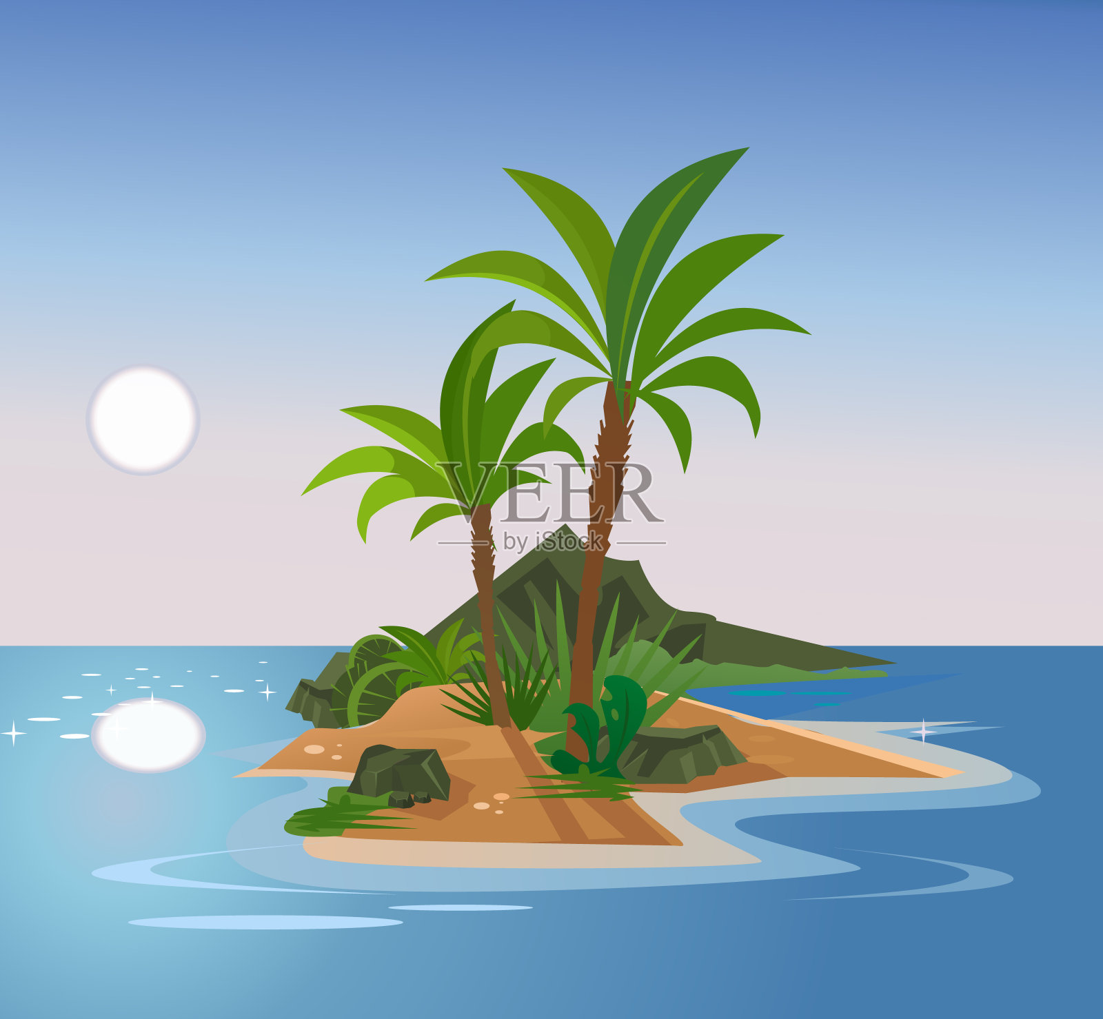 无人居住的岛屿插画图片素材