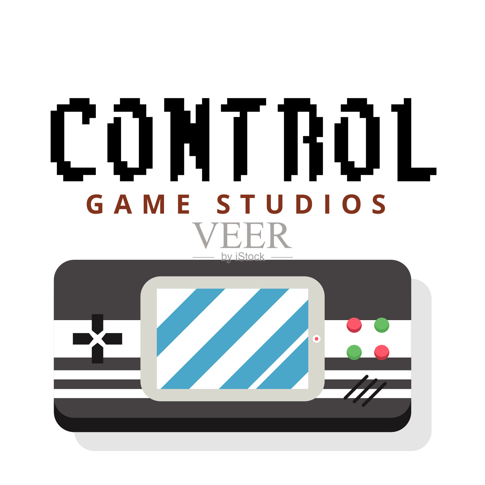 控制游戏工作室Game Boy背景矢量图像插画图片素材