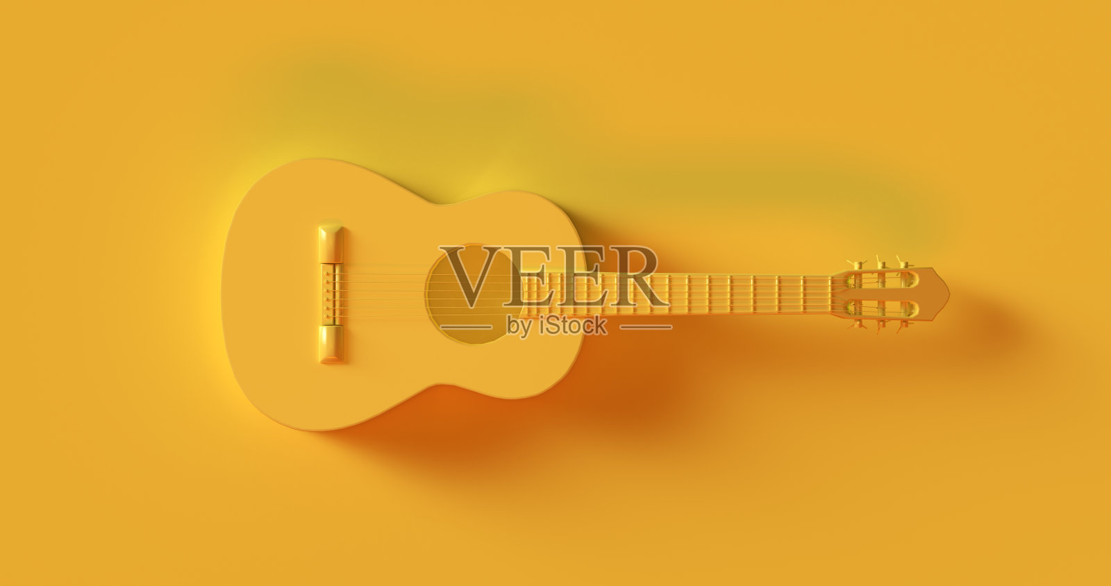 黄色的木吉他照片摄影图片