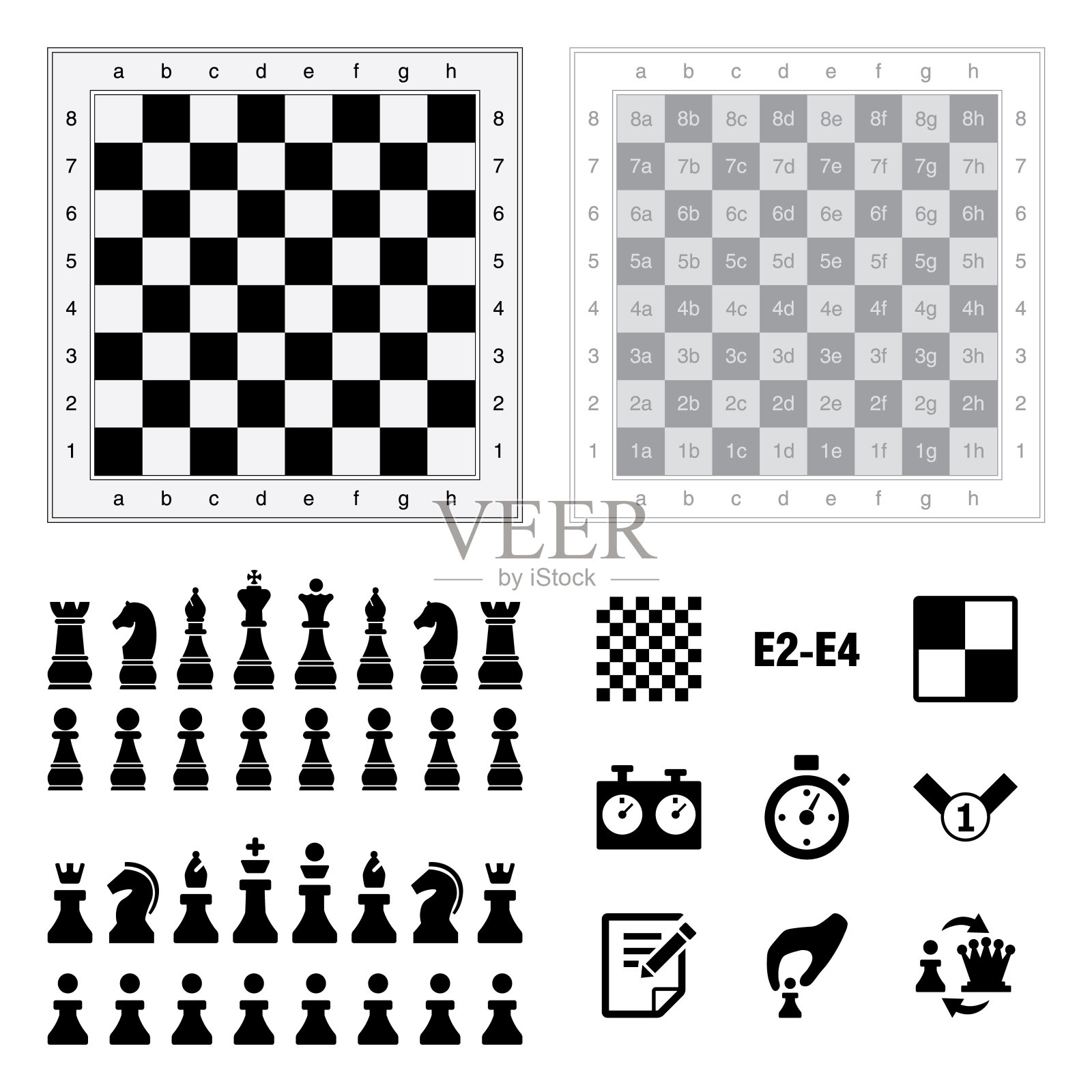 国际象棋的图标。图标素材