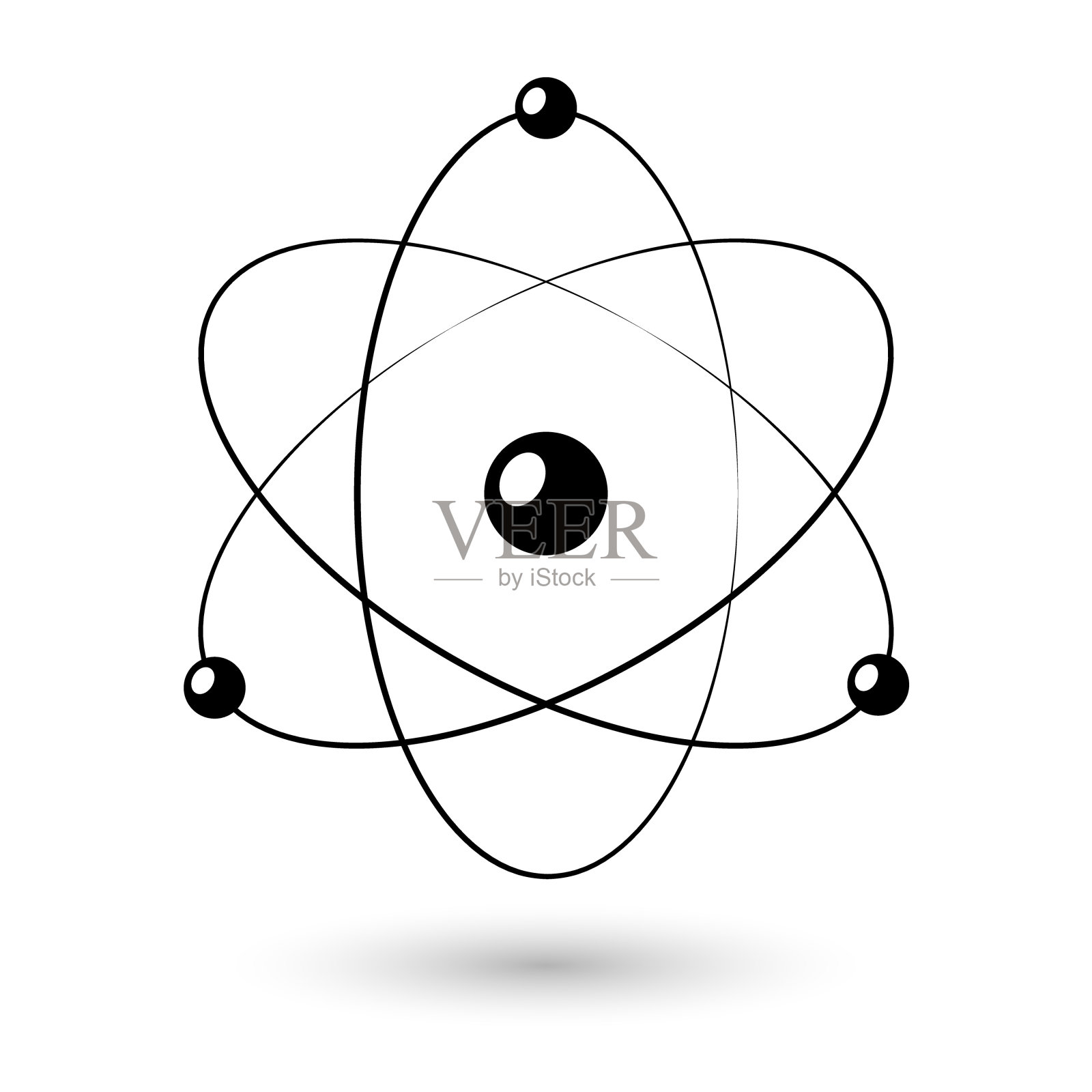 原子图标，矢量插图设计元素图片
