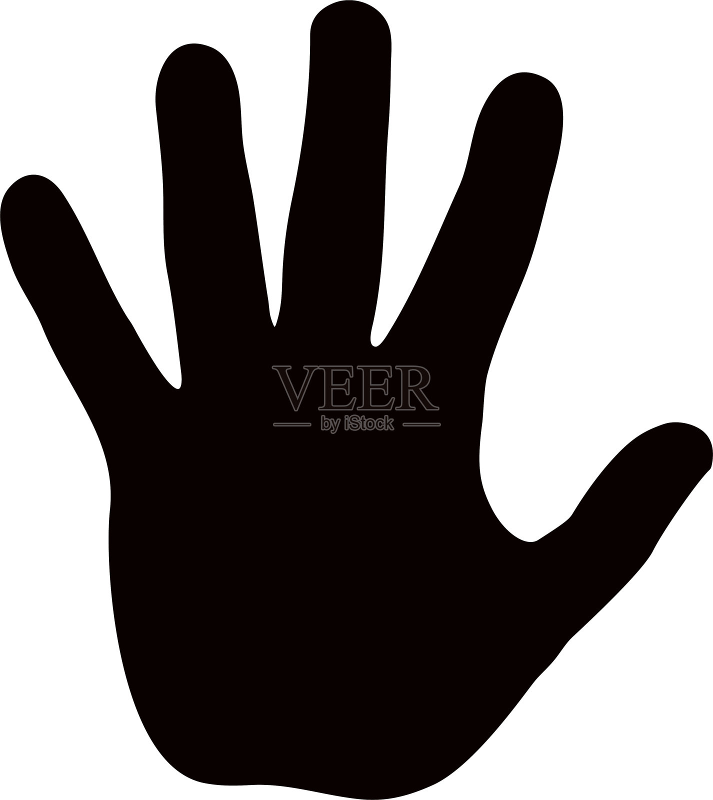 剪影模型手掌人。以黑色绘制，孤立在白色背景上设计元素图片