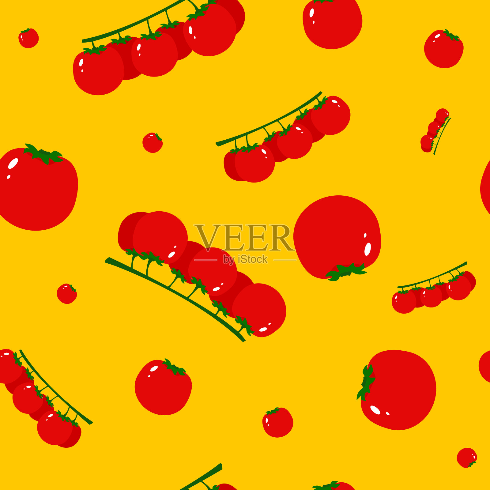 无缝模式的番茄矢量插图插画图片素材