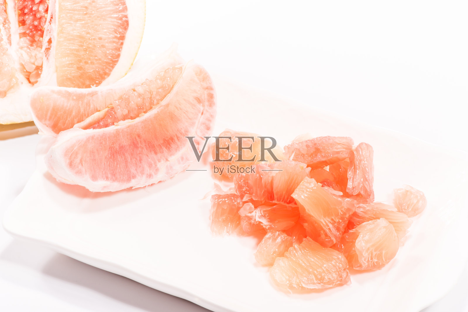 红葡萄柚，柚子果肉。照片摄影图片