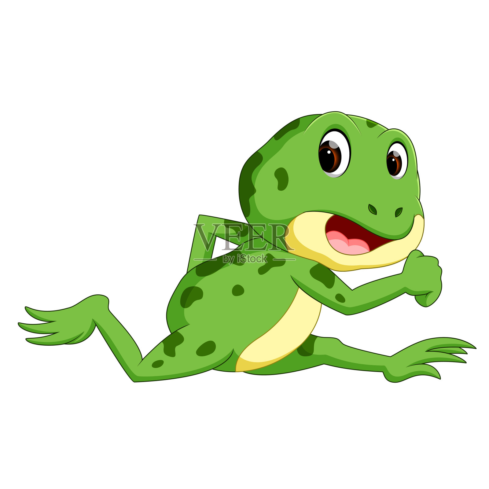 绿色的青蛙笑得很开心设计元素图片
