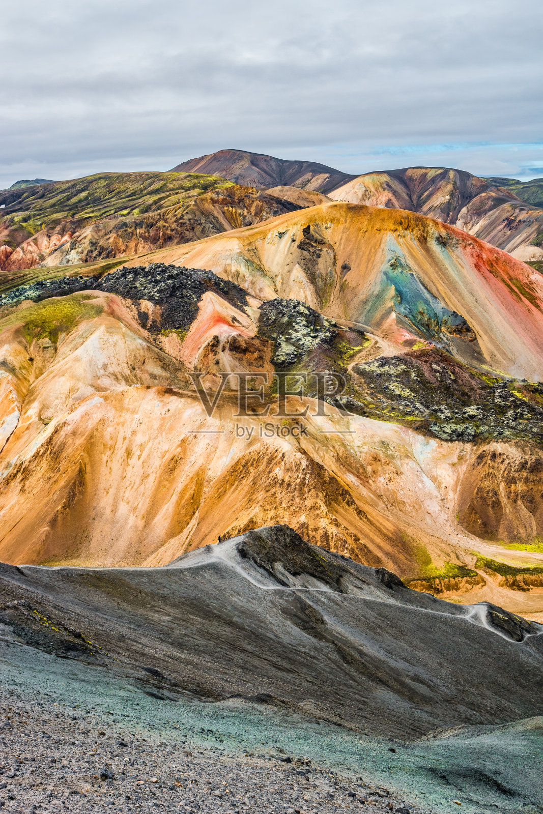 美丽多彩的冰岛火山地貌照片摄影图片
