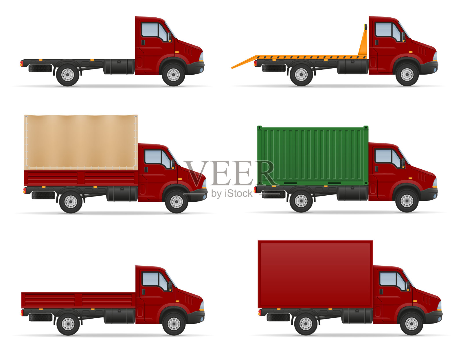 小型货车货车用于运输货物的货物存量矢量图设计元素图片