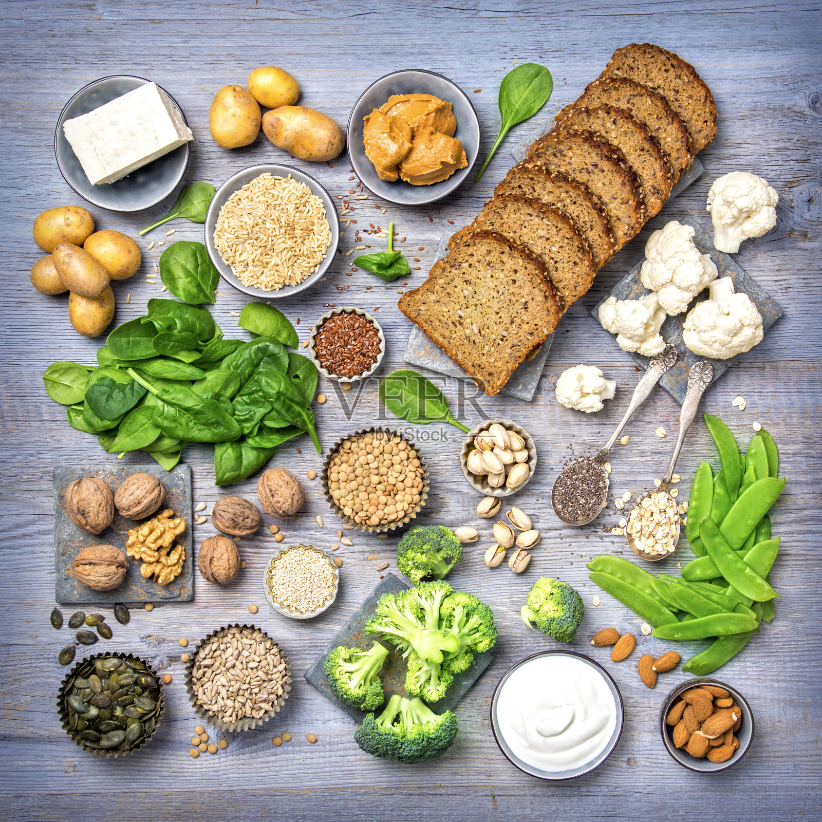 素食者的蛋白质来源。照片摄影图片