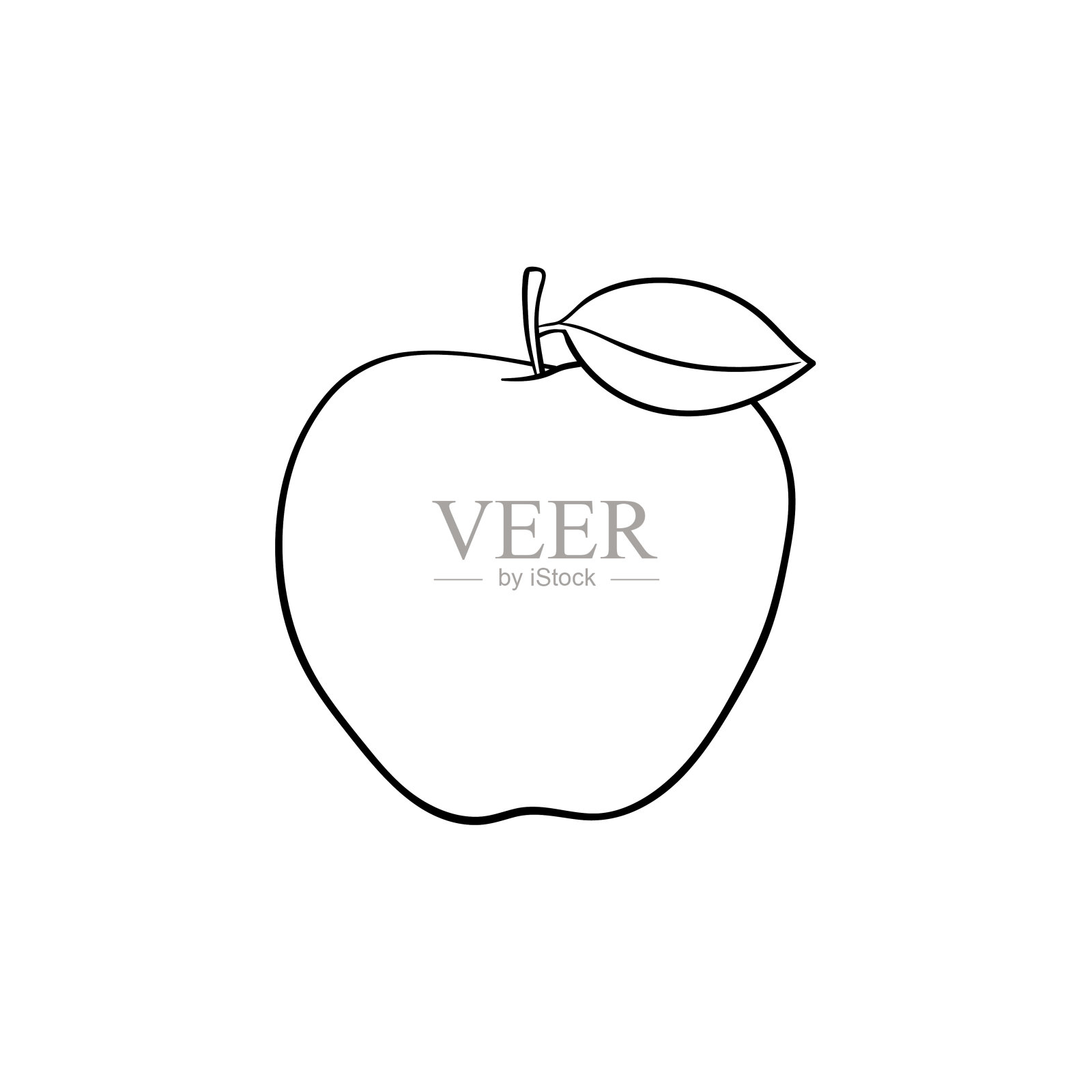 苹果水果手绘素描图标插画图片素材