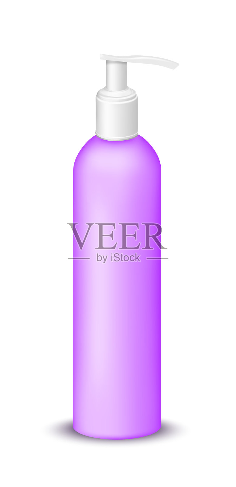 紫色塑料瓶与泵分配器插画图片素材