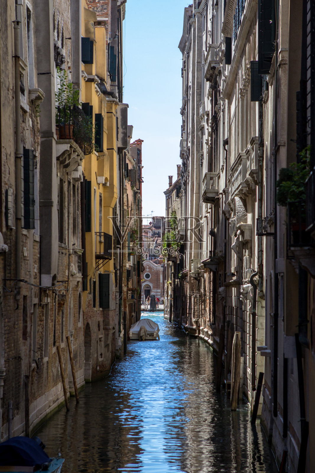 威尼斯小运河，意大利威尼斯照片摄影图片