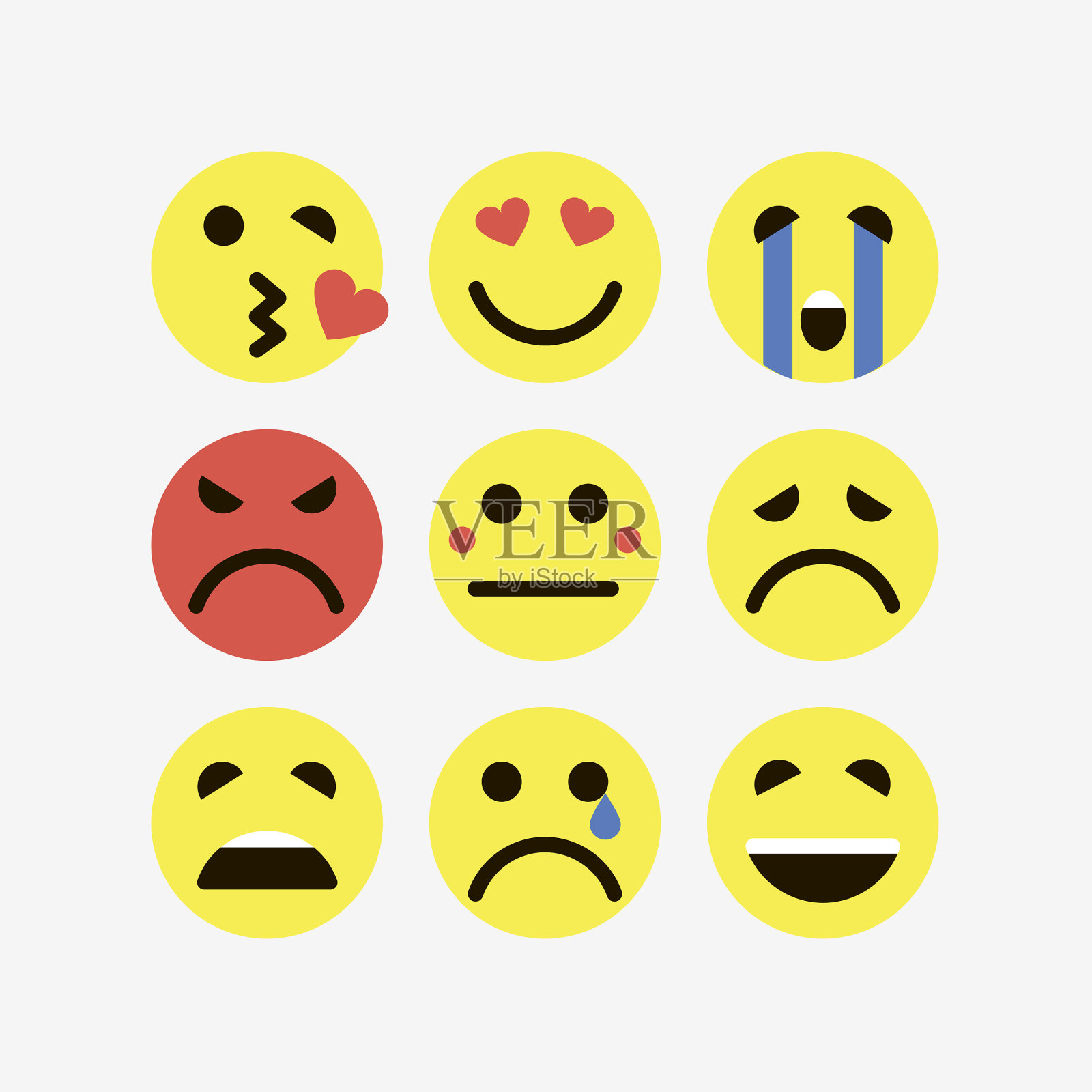 Emoji。emoji矢量图标。面无表情emoji。图标素材