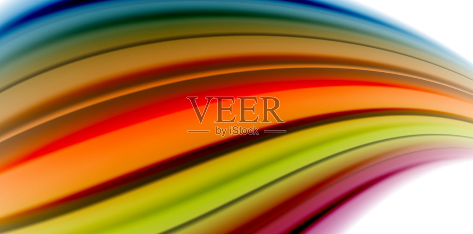 啫喱液体流动的彩虹风格色彩，波浪抽象的背景，现代简约多彩的设计插画图片素材