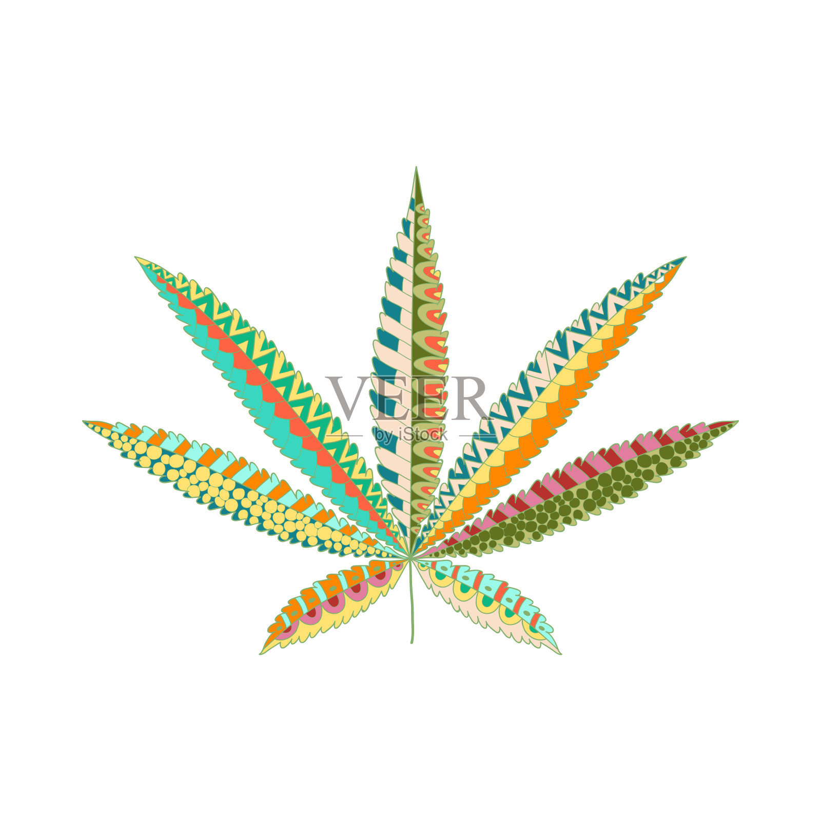 大麻大麻叶。大麻装饰性的剪影。插画图片素材
