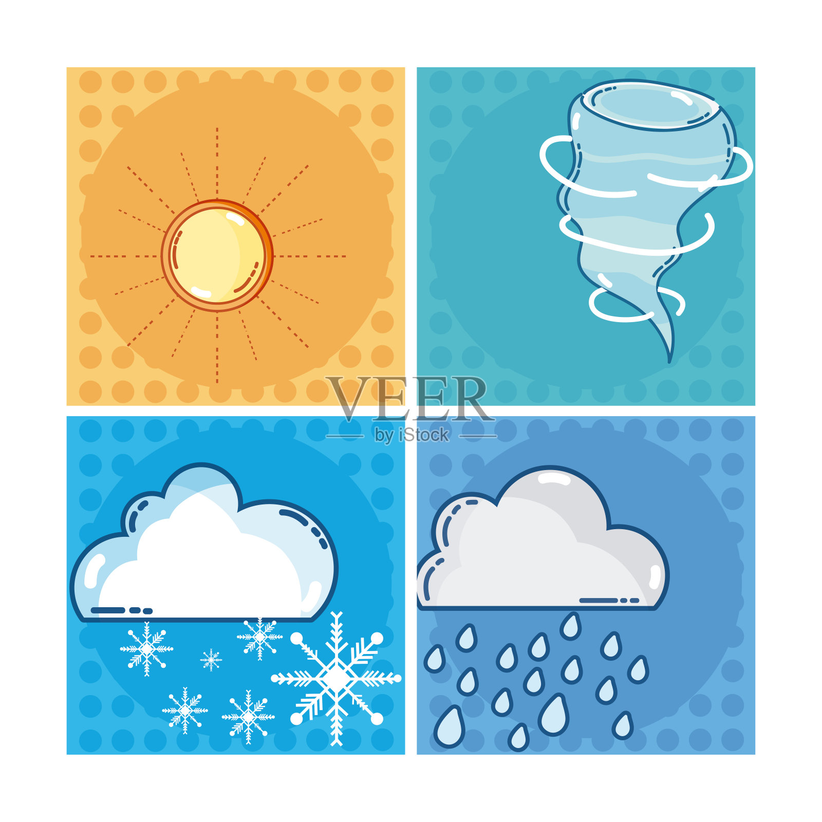 气象框架组插画图片素材