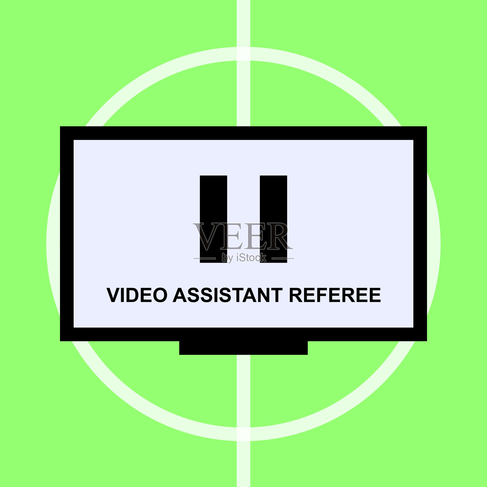 足球或足球的视频助理裁判。矢量插图。插画图片素材