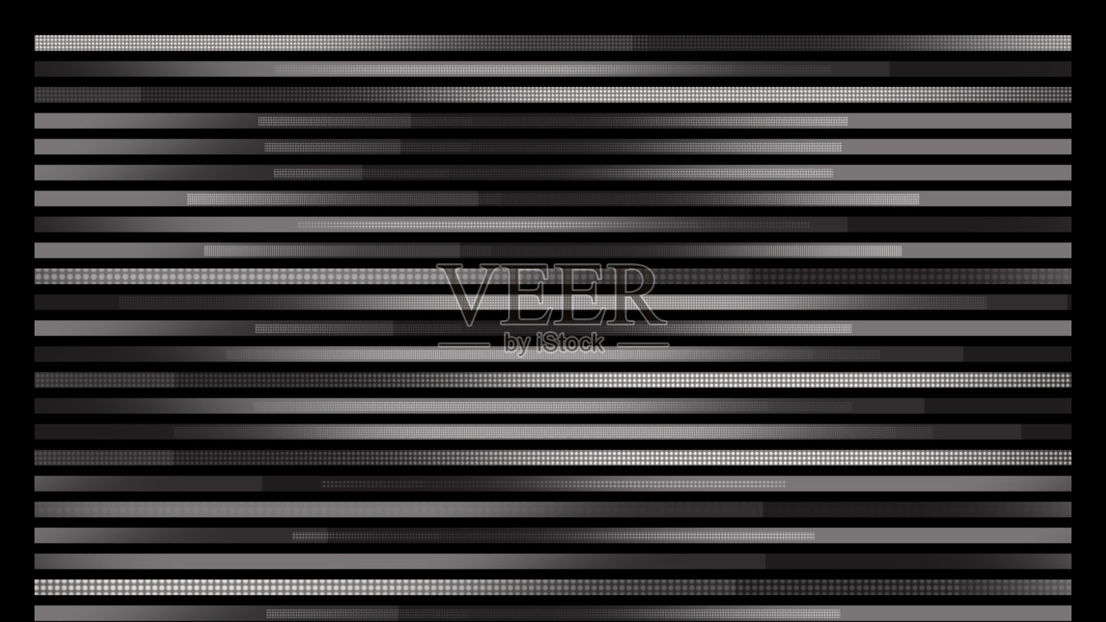 黑色条纹上的微型LED灯在黑色背景下闪耀，形成黑白组合插画图片素材
