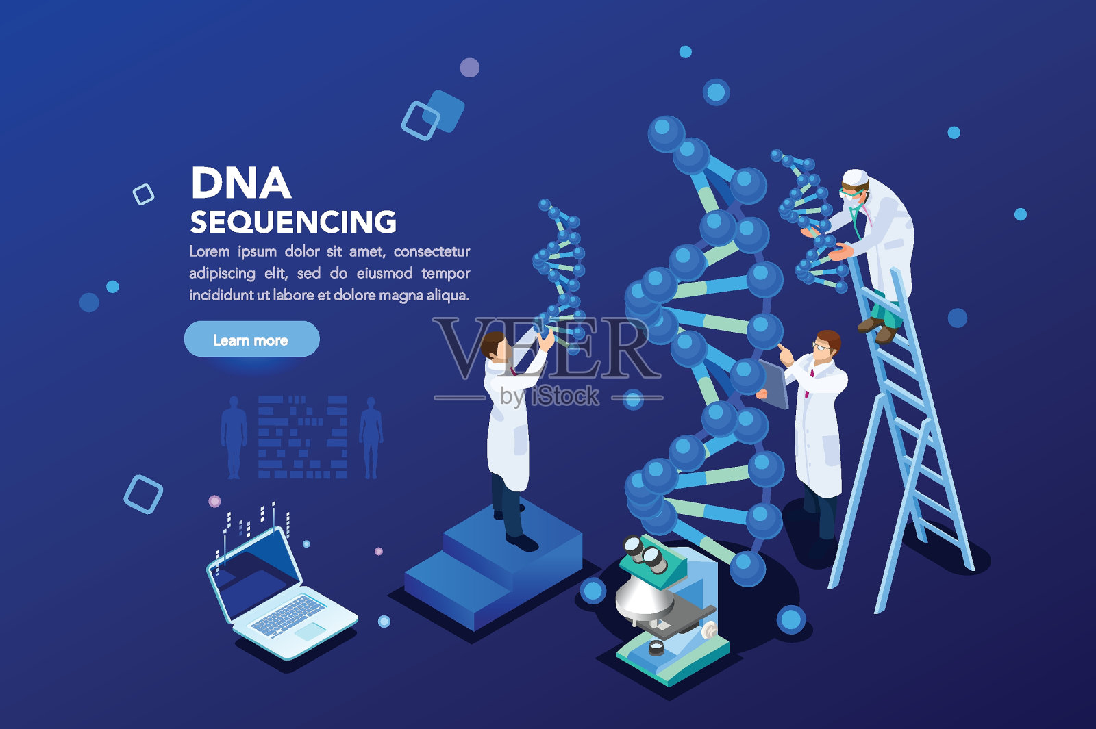 基因实验室生物技术旗帜插画图片素材