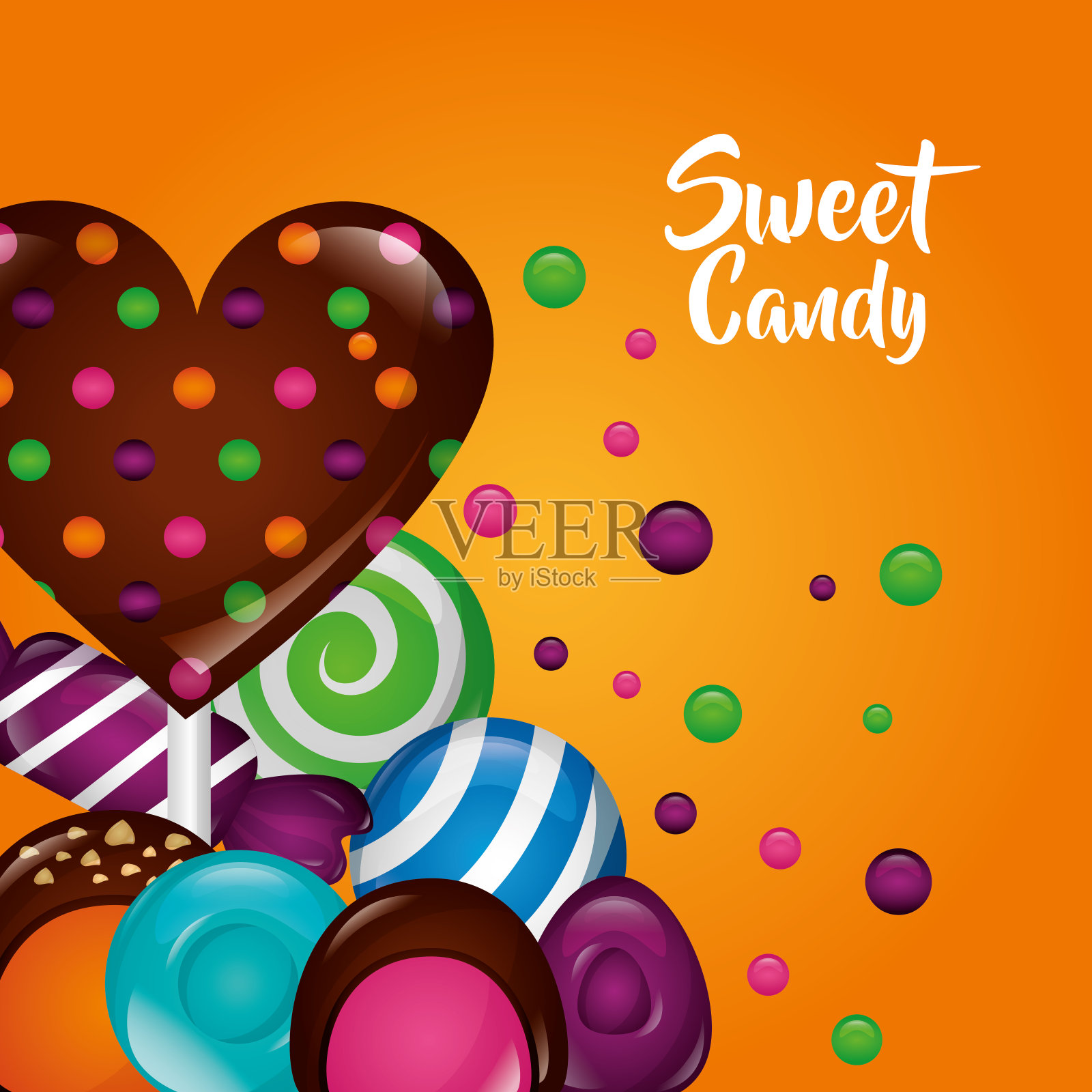 甜蜜的糖果的概念插画图片素材