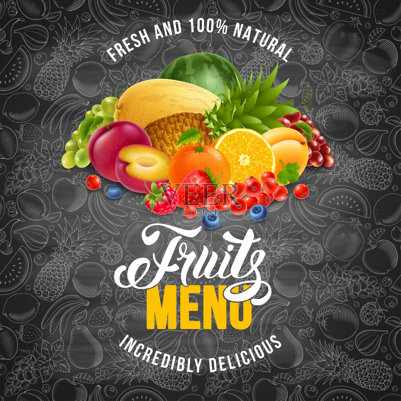 水果菜单插画图片素材
