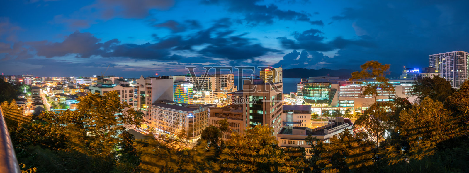 马来西亚Kinabalu市cityscape照片摄影图片