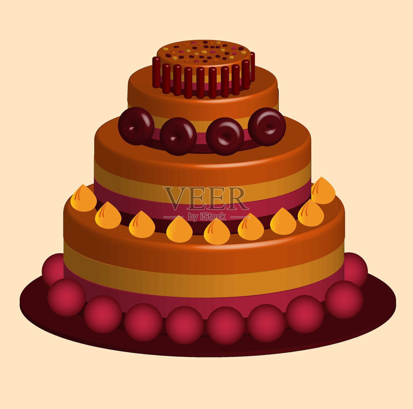 美味的蛋糕装饰插画图片素材