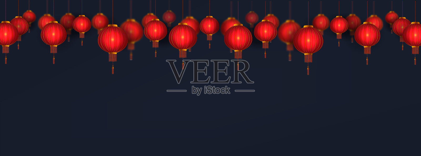 中国新年的花灯背景插画图片素材
