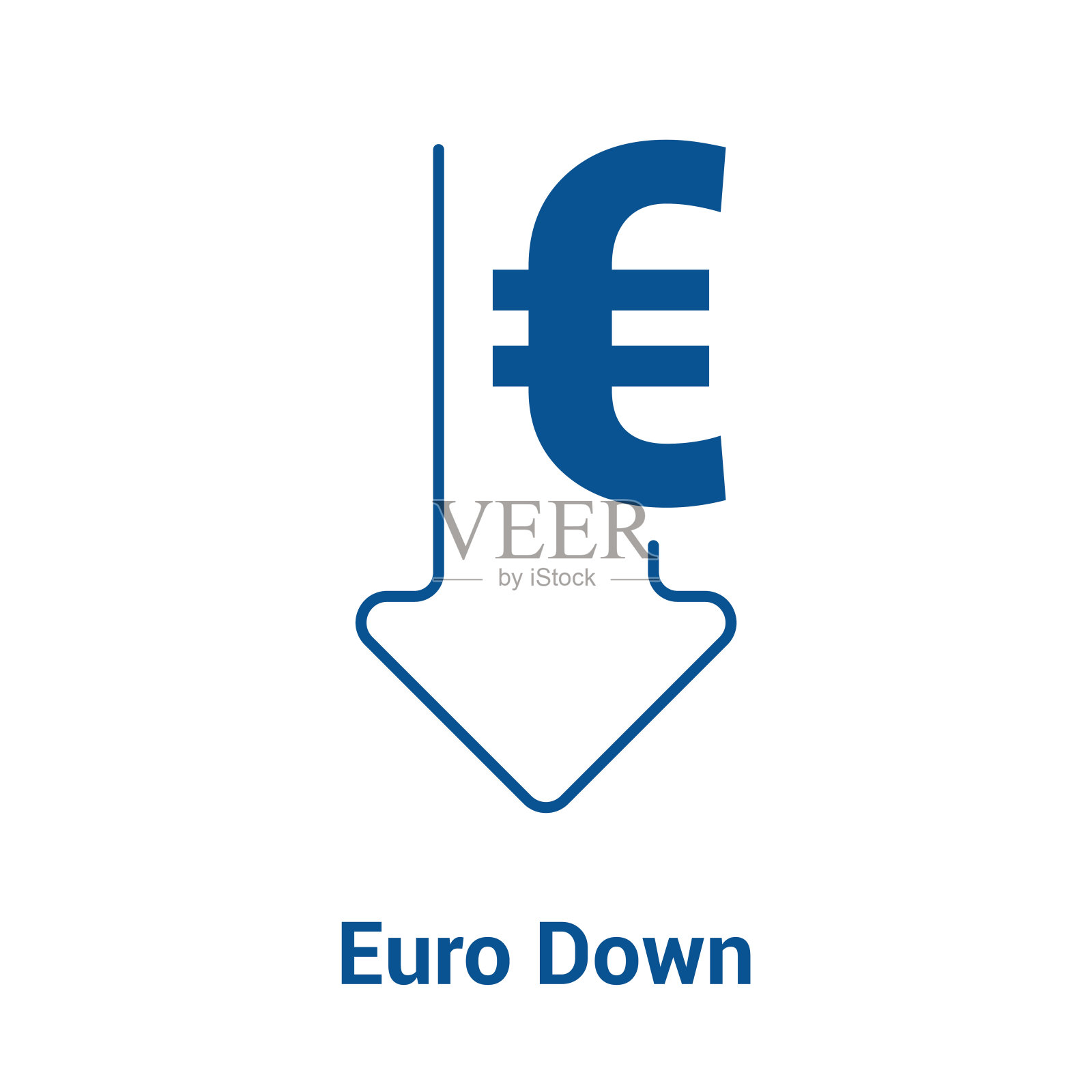 欧元汇率下跌。向量,向量设计元素图片