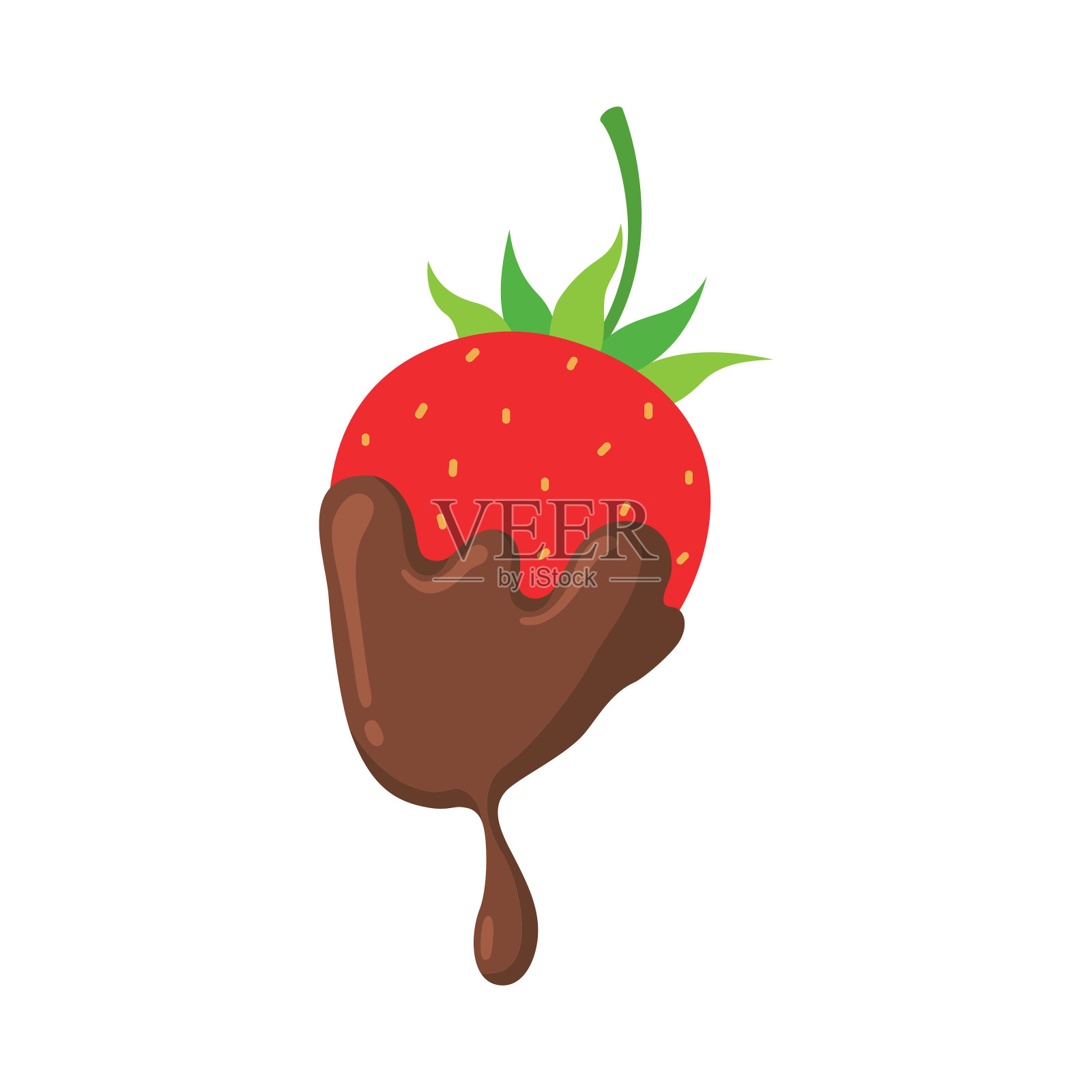 草莓蘸白底巧克力设计元素图片