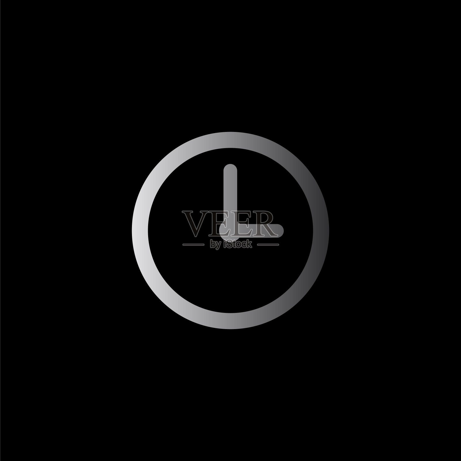 时钟-黑色矢量图标插画图片素材