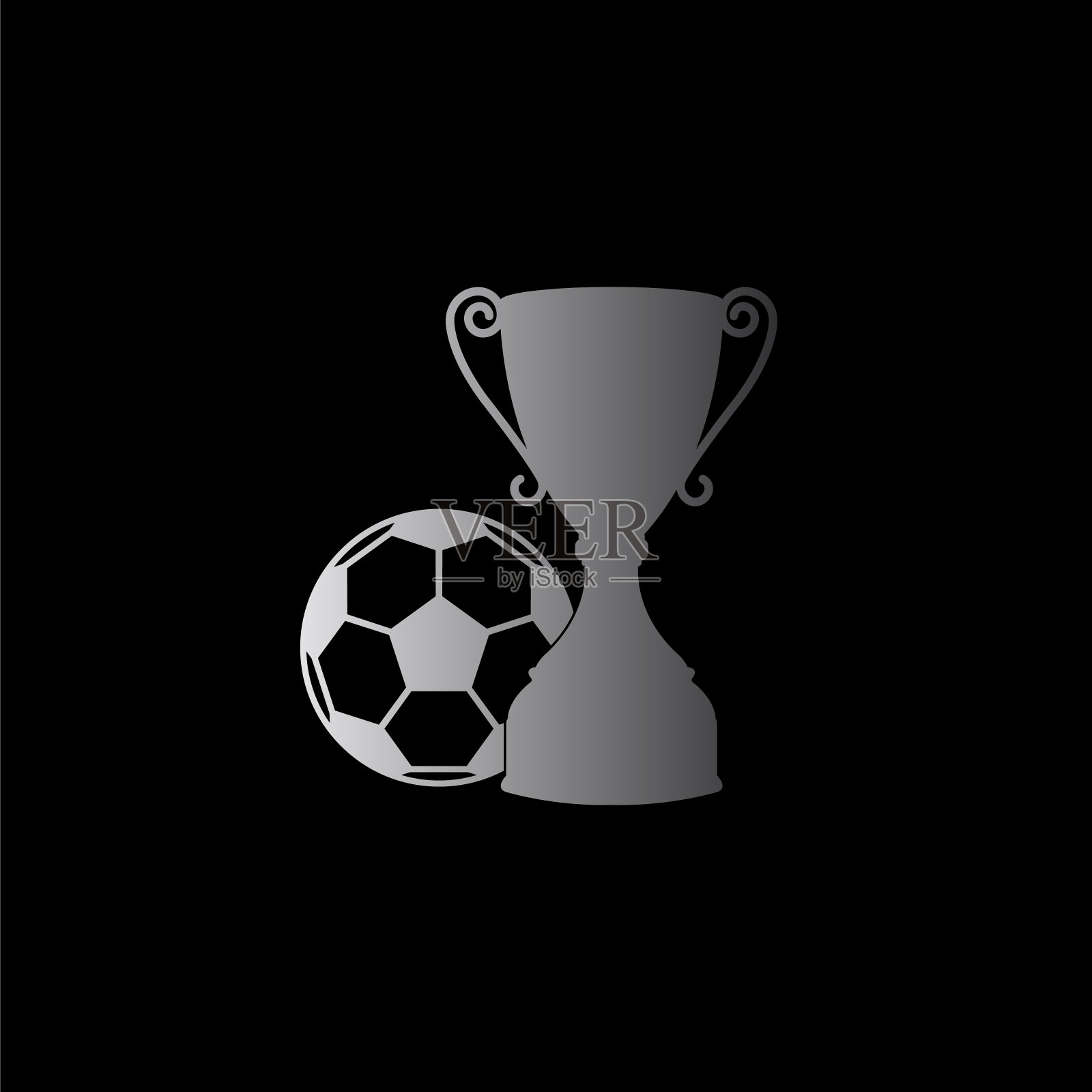 足球杯-黑色矢量图标插画图片素材