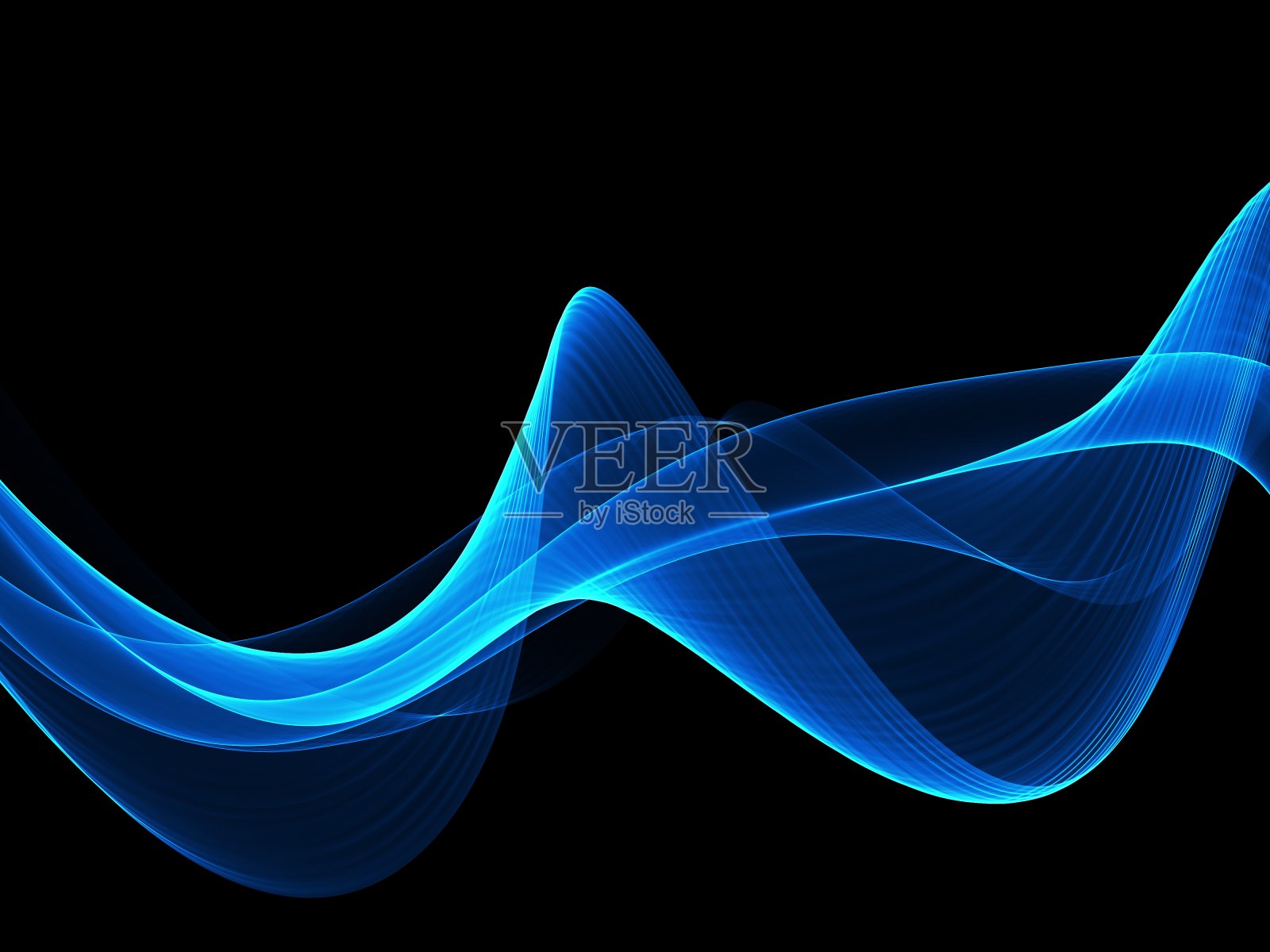 抽象背景，蓝色波浪线为宣传册，网站，传单设计照片摄影图片