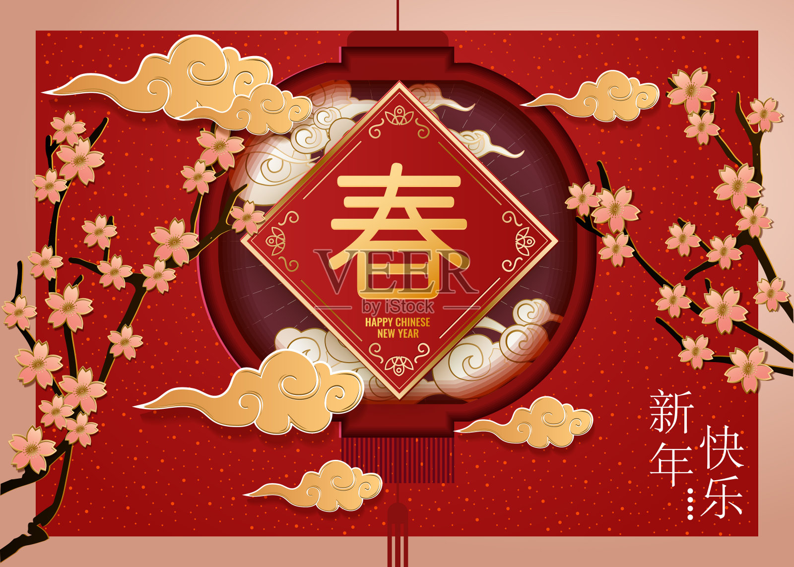 经典的中国新年背景设计模板素材